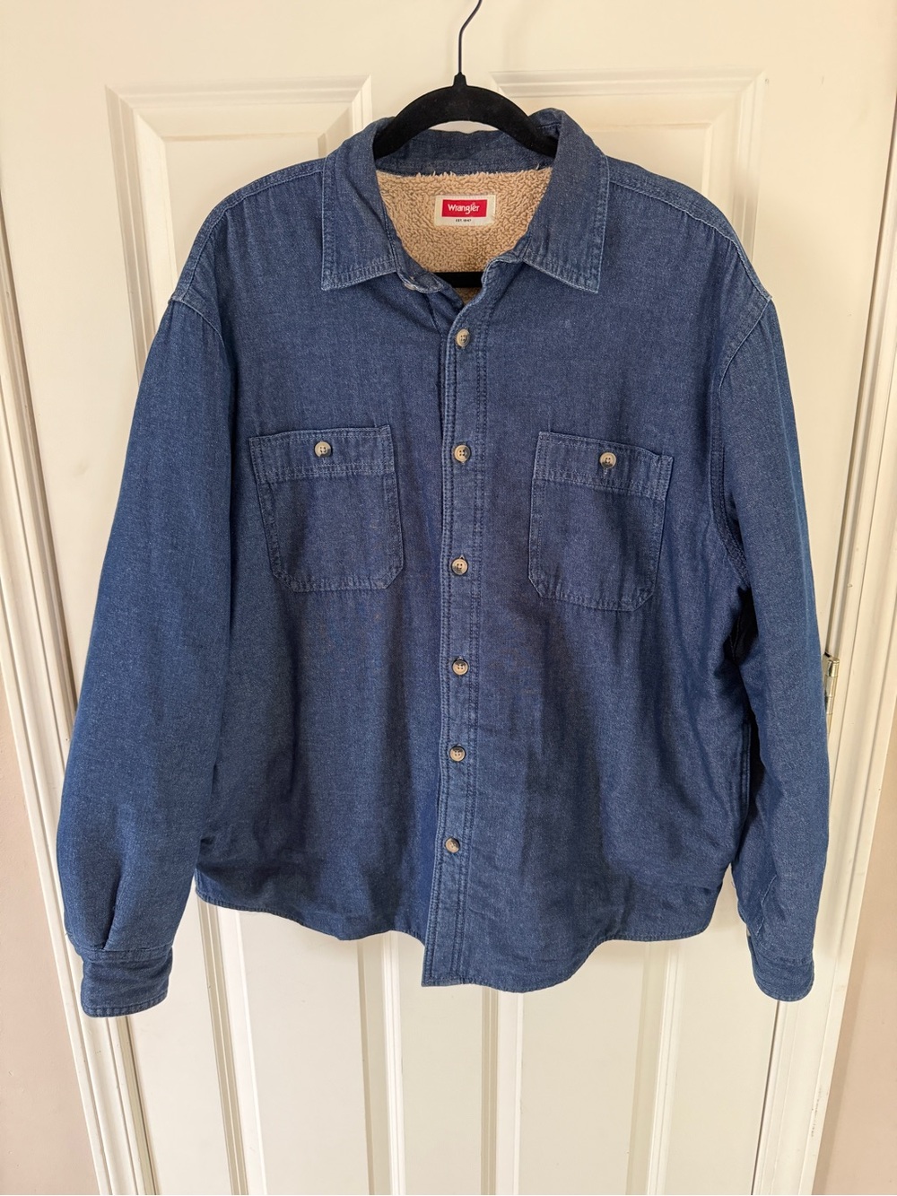 Wrangler Sherpa Lined Denim Shirt Jacket Shacket - Men’s XL